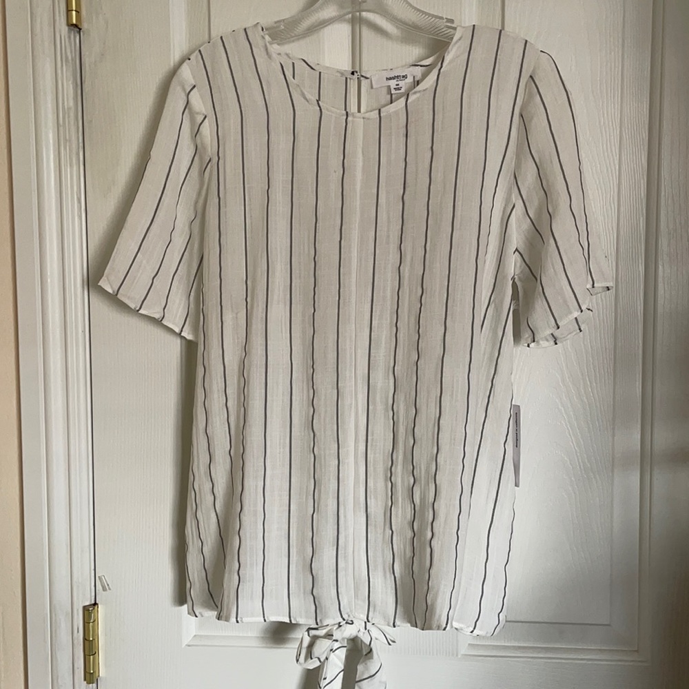 hashttag in trend striped back tie top - Picture 2 of 7